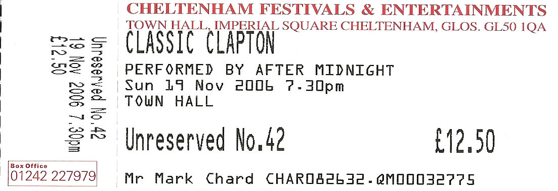 Classic Clapton Ticket